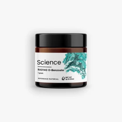 RAD140 (Testolone) Solution 300mg (10mg/mL) in analytical-grade amber glass bottle for US and European laboratory research on selective androgen receptor modulator (SARM) and muscle growth pathways