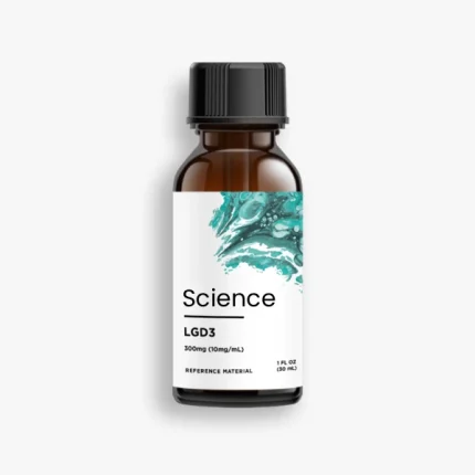 LGD-3303 Solution 300mg (10mg/mL) in analytical-grade amber glass bottle for US and European laboratory research on selective androgen receptor modulator (SARM) and muscle growth pathways