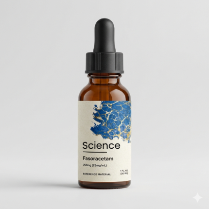 Fasoracetam solution 750mg (25mg/mL) in sealed glass vial for US and European laboratory neuroscience research applications
