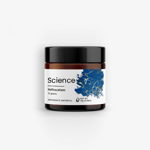 Nefiracetam-Powder-10g Nefiracetam 10g analytical powder in PET jar for US and European laboratory research applications