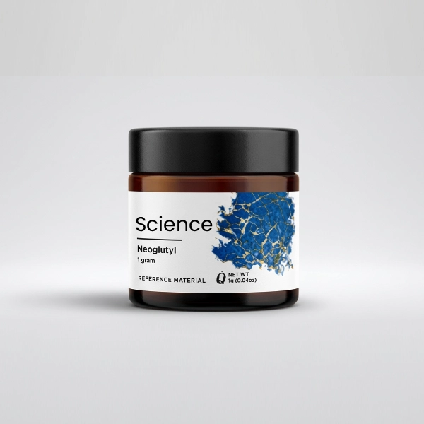 Nooglutyl-Powder-1g Nooglutyl 1g white crystalline nootropic powder in sealed glass jar for US and European laboratory memory enhancement, amnesia treatment, and neuroprotection studies