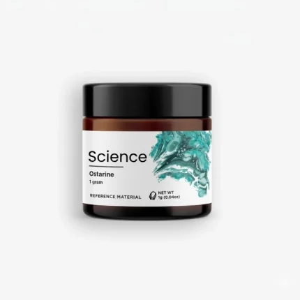 Ostarine (MK-2866) Powder 1g in analytical-grade PET jar for US and European laboratory research on selective androgen receptor modulator (SARM) and muscle growth pathways