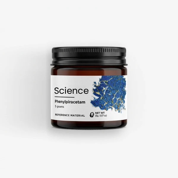 Phenylpiracetam-Powder-5g Phenylpiracetam 5g analytical powder in PET jar for US and European laboratory research applications
